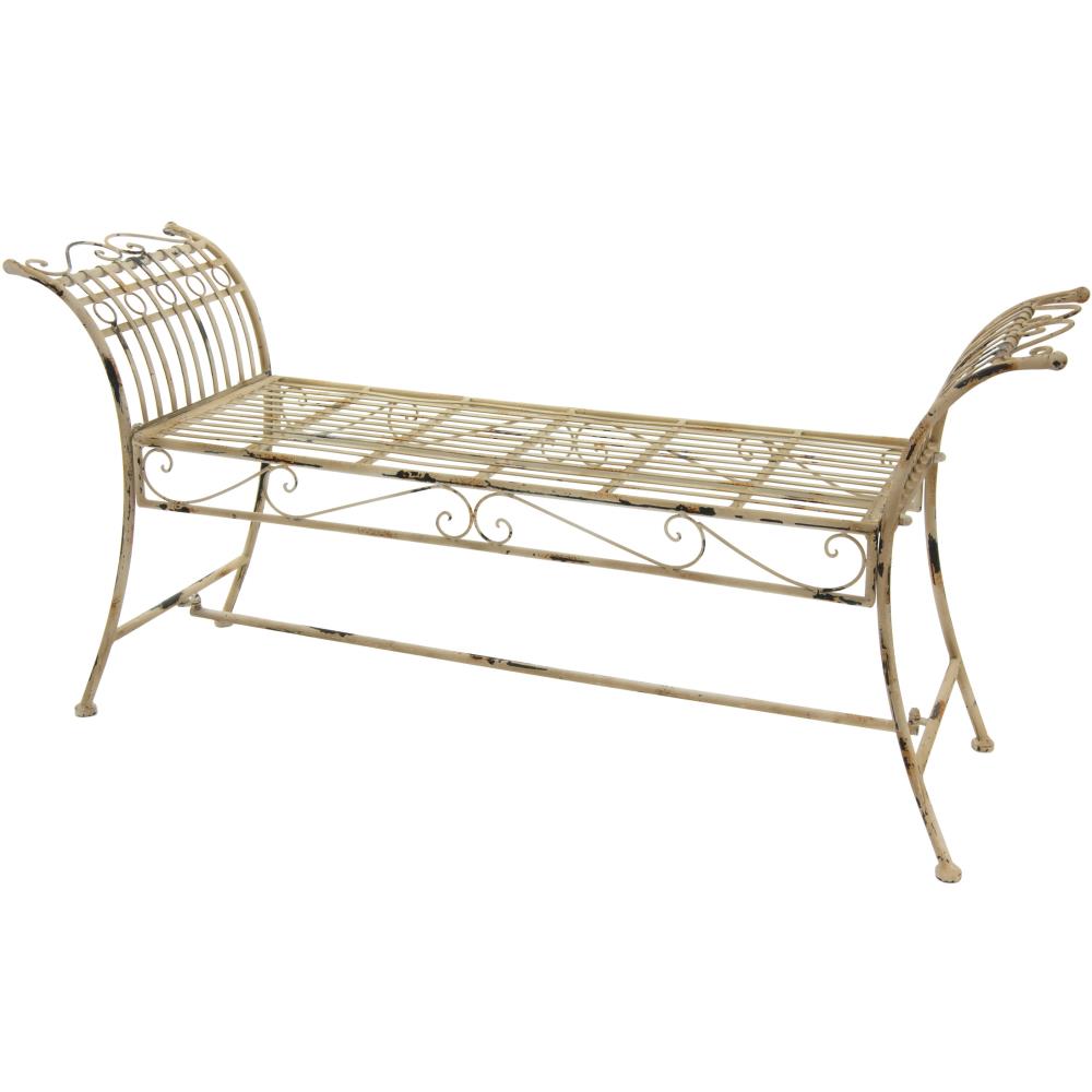 wrought iron backless garden bench