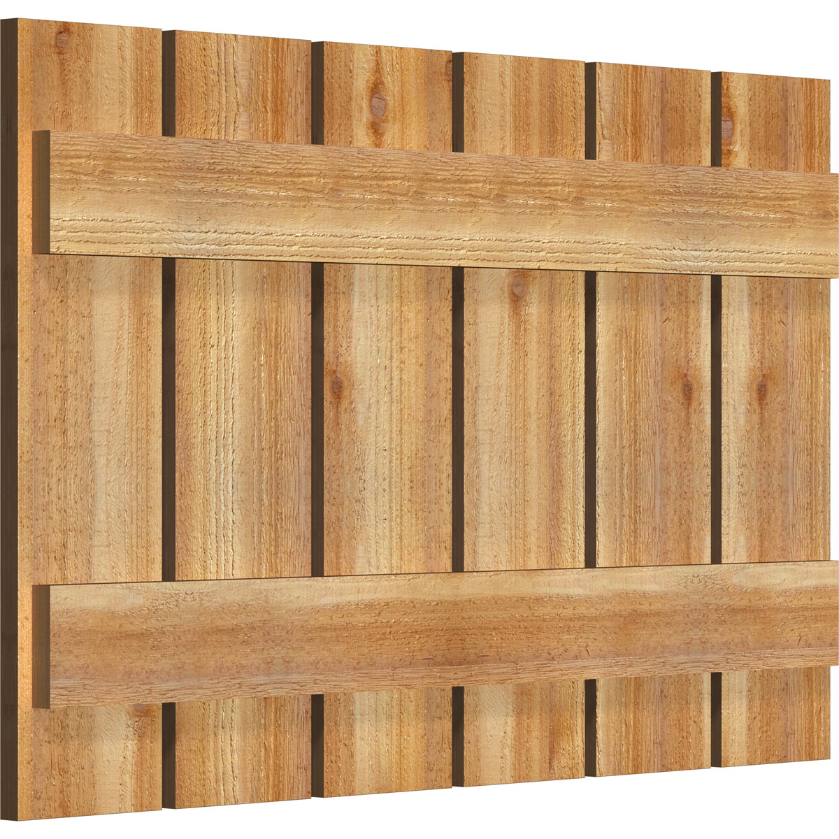 Ekena Millwork 2-Pack 34.75-in W x 22-in H Unfinished Board and Batten Spaced Wood Western Red cedar Exterior Shutters