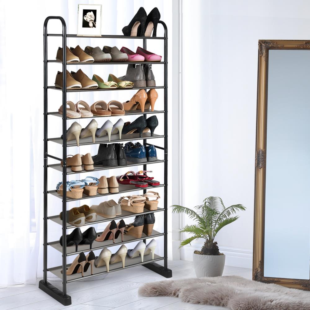 8 Tiers Shoe Rack Space Saver Shoes Cabinet Storage Organizer Metal 32 Pairs 