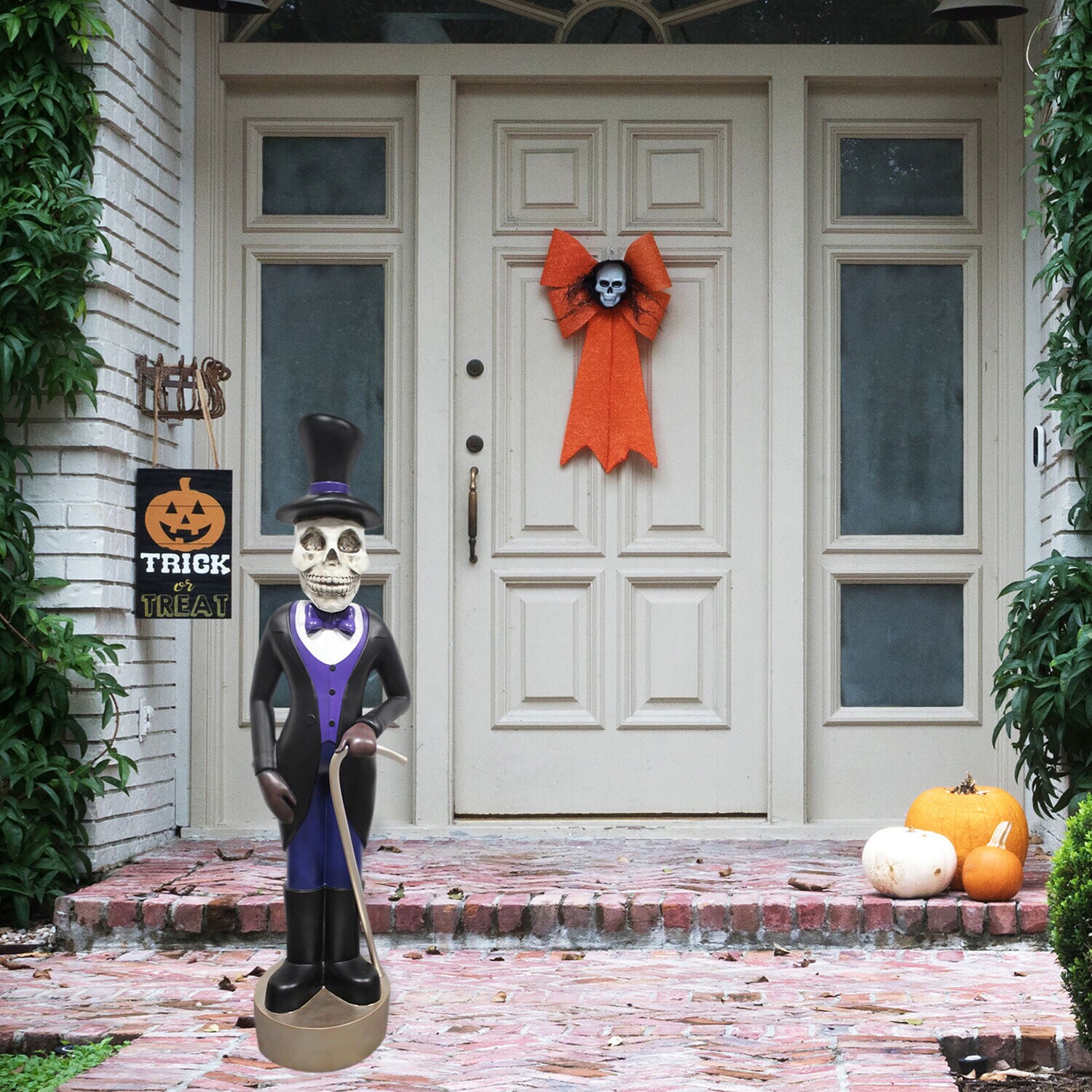 Haunted Hill Farm 48in Animatronic Skeleton Free Standing Decoration