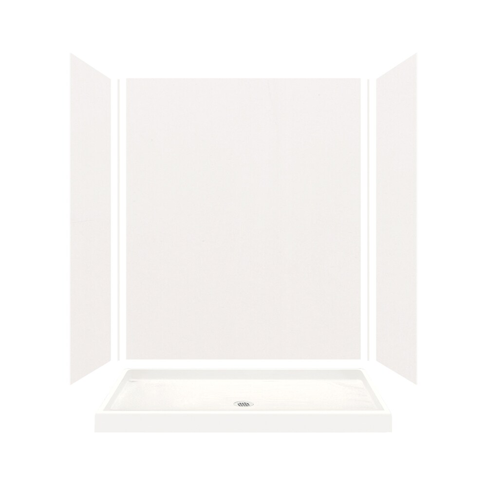 White Carrara Transolid RKWF6027R-91 Remodel Alcove Shower Kit Right-Hand  32 Inch L x 60 Inch W x 75 Inch