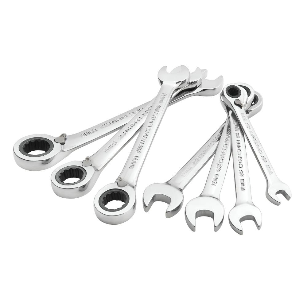 CRAFTSMAN 7-Piece Set 12-Point Metric Ratchet Wrench Set in the 