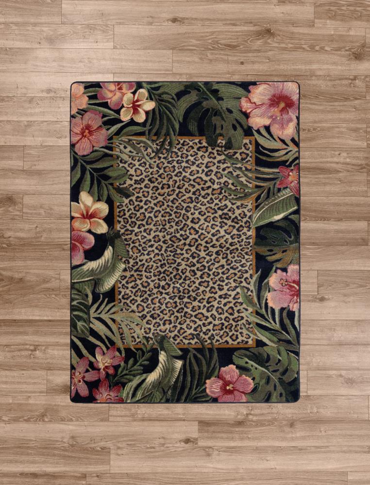 Leopard Print Entrance Floor Rug Animal Non-Slip Flannel Door Mat Yoga Carpet 