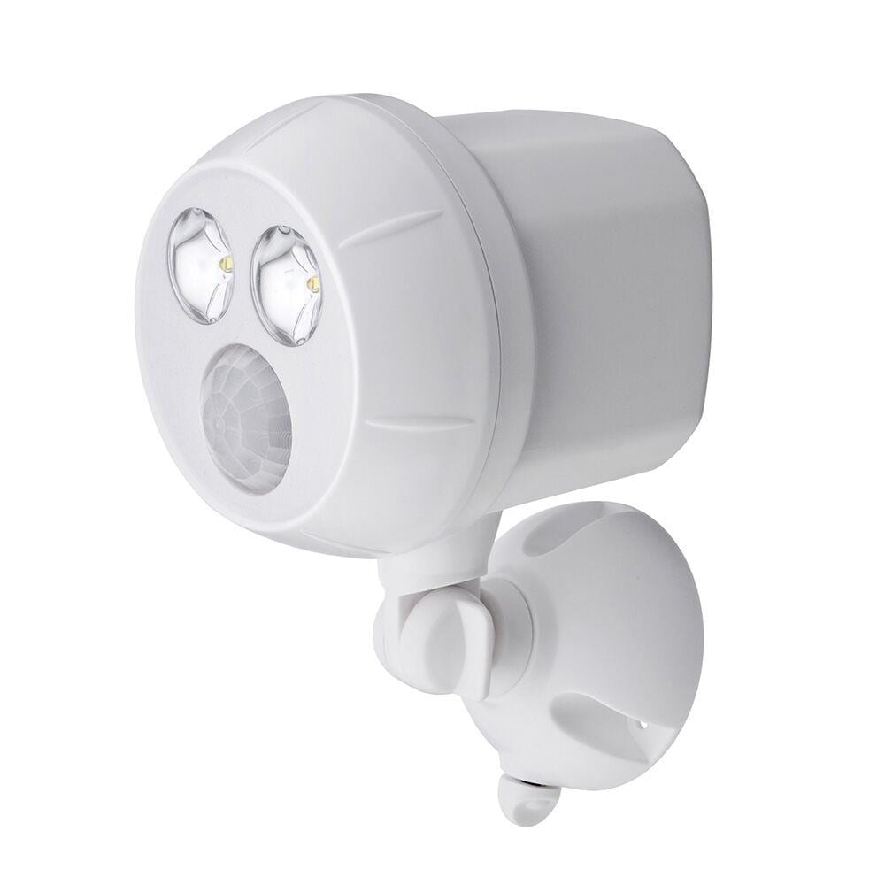Power Zone O-OV-500B-W Battery Operated Motion Security Light LED Lamp White,