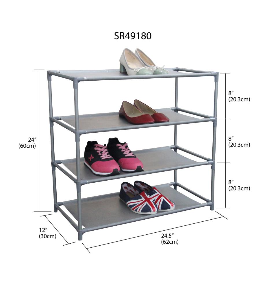 2 or 4 Tier Chrome Frame Stackable Extendable Shoe Rack Storage Organiser Stands 