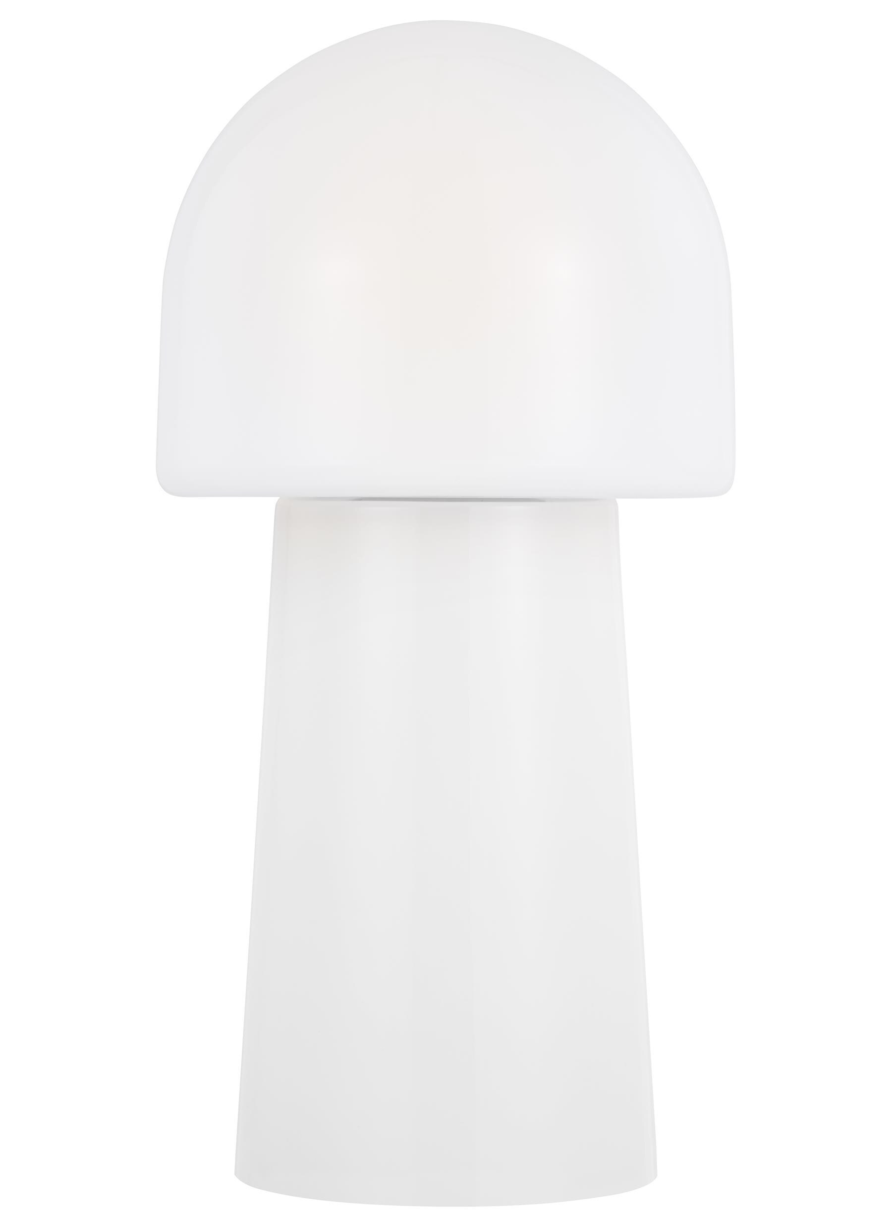 table lamp with white glass shade