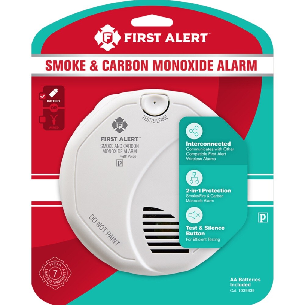 First Alert 10 Year 2 in 1 Smoke Detector with Carbon Monoxide Alarm White 