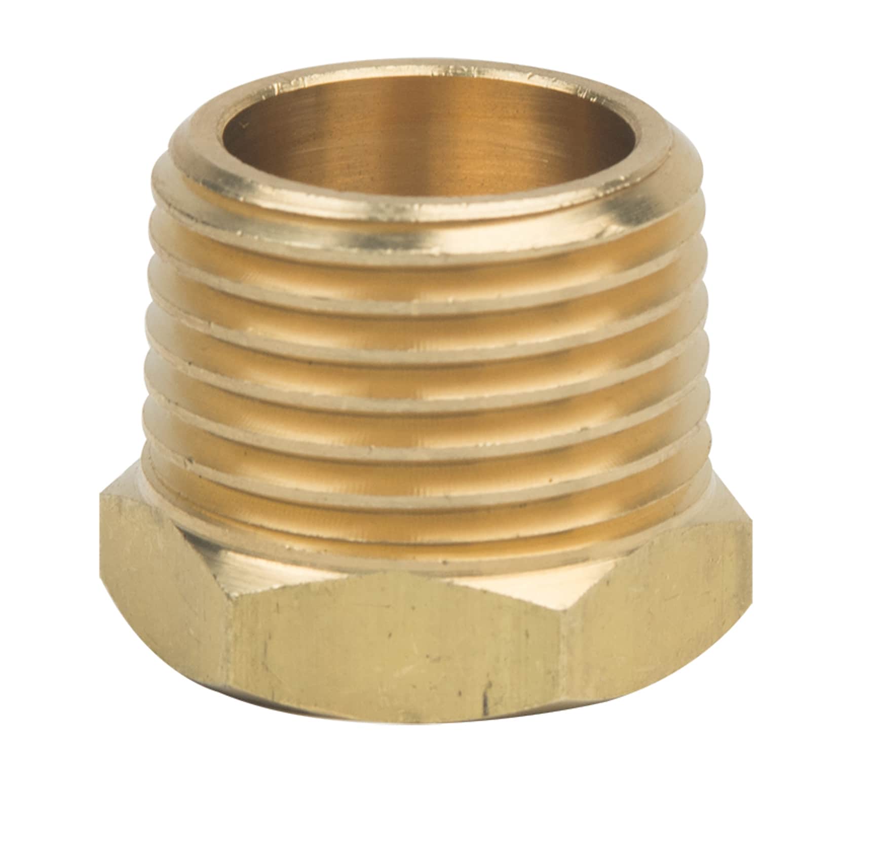 Reducer Metals Brass Threaded Pipe Fitting Hex Bushing 1/2" Male x 1/4" Female 