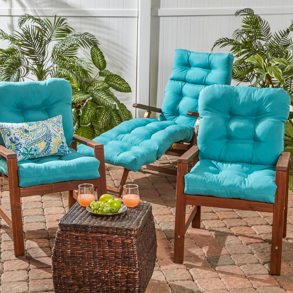 Round Outdoor Bistro Chair Cushion Teal Greendale Home Fashions 18 in set of 4 
