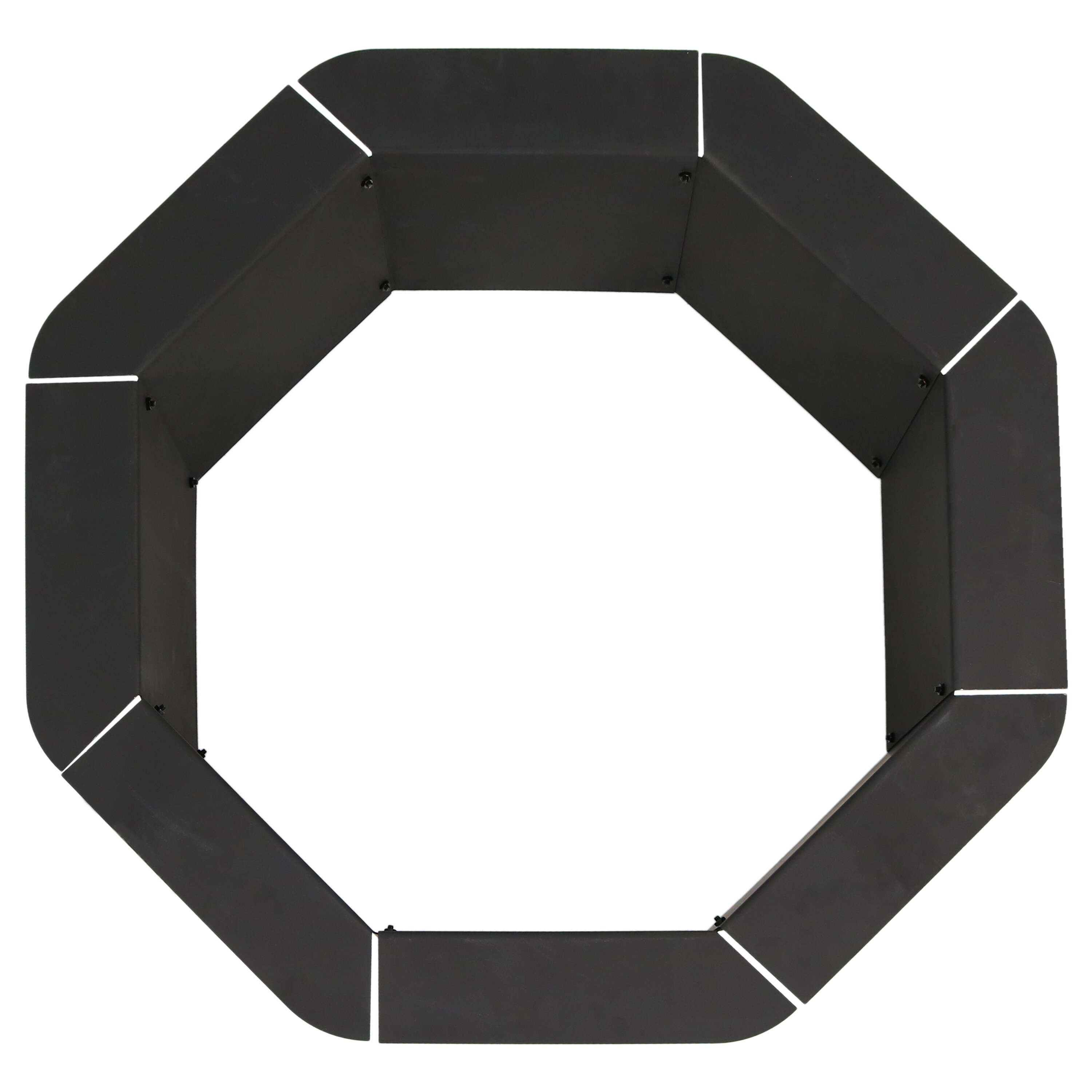 Sunnydaze Decor Octagon Fire Ring Insert for Patio or Camping- DIY Fire Pit  Rim Liner Above or In-Ground- Outdoor Heavy Duty 2.2mm Thick Steel- 38 -in