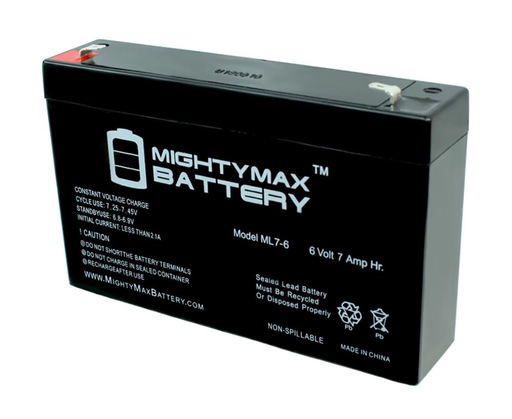 ExpertPower 6Volt 7AH Sealed Lead Acid SLA Battery with F1 Terminal EXP670 Replaces Powertron PEA6V65F3 Enduring 3FM7 