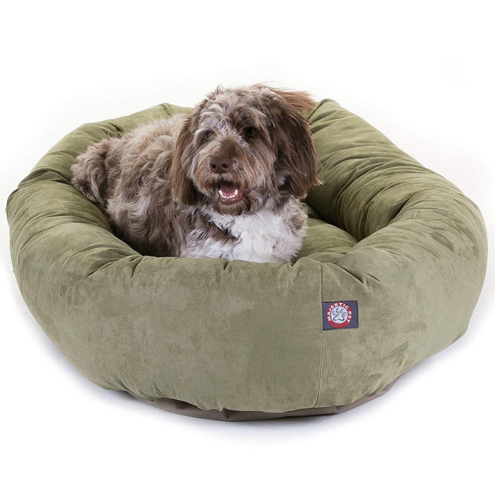 40 inch Sage Suede Bagel Dog Bed By Majestic Pet Products by
