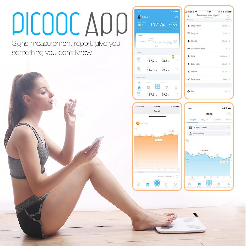 PICOOC Körperzusammensetzung Smart Badezimmerwaage LED App Protein BMI BMR