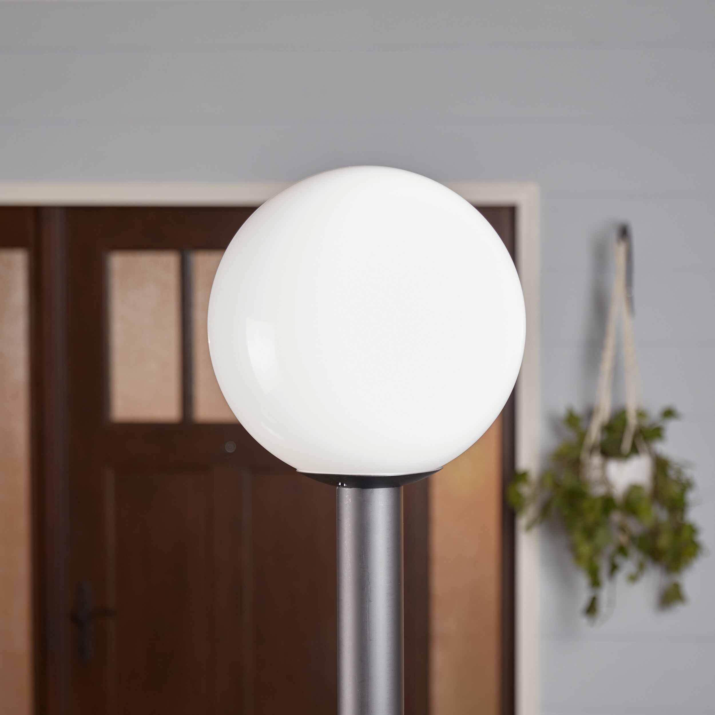 Sea Gull Lighting Outdoor Globe 15-in H White Plastic Hardwired Standard Post Light