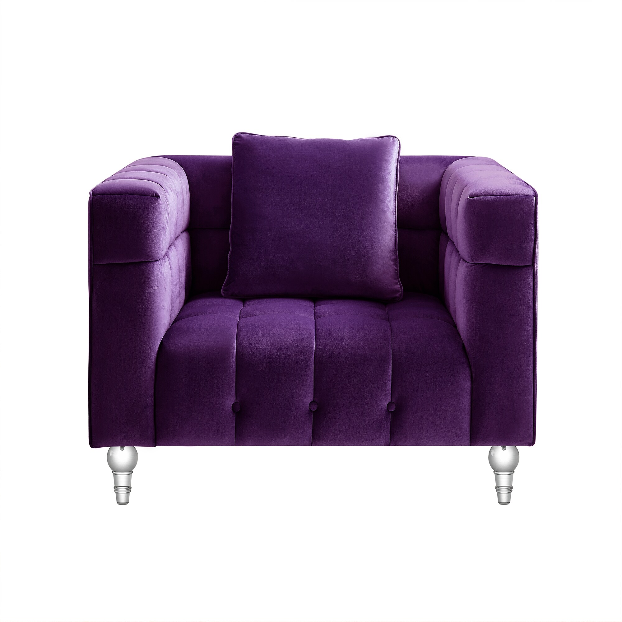 purple leather club chair