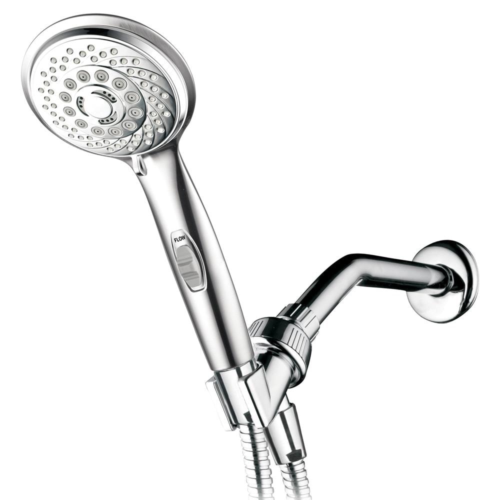 Chrome Hotel Spa High-Pressure 7-Setting Handheld Shower Head with 4-inch Face 