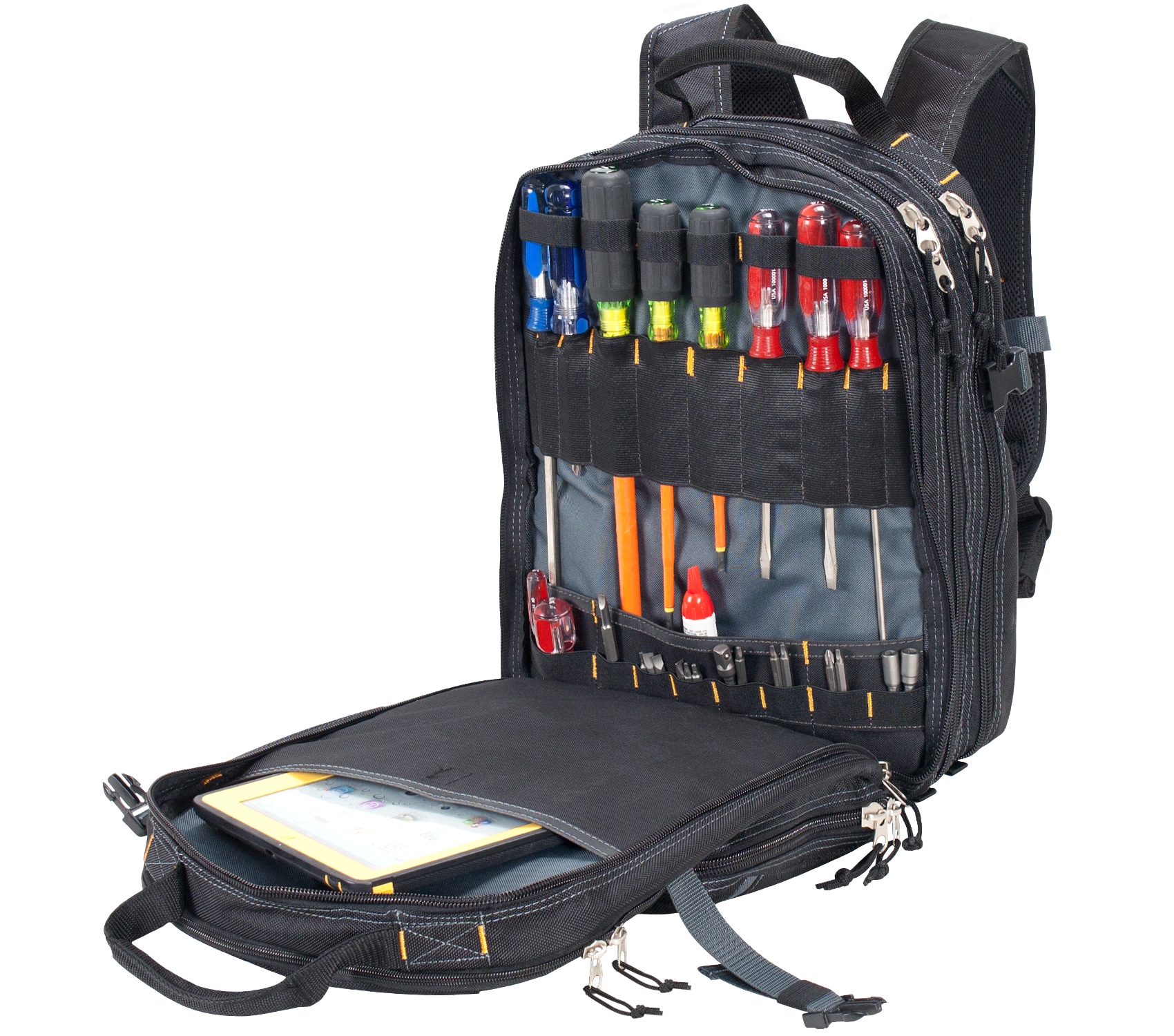 Tool Backpack Electrician gear Storage bag Custom LeatherCraft 75 Pocket NEW 
