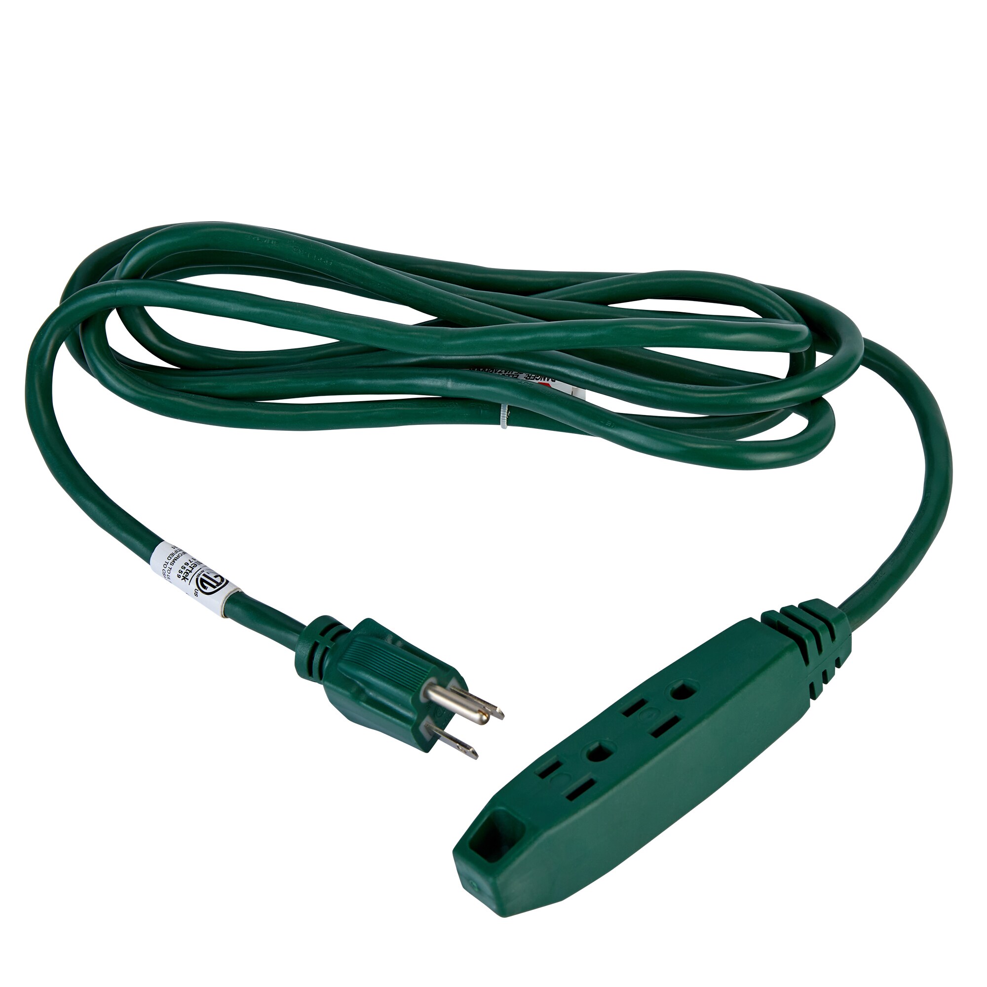 New Holiday Living Green Triple 3 Outlet Multi Directional Power Extension Cord 