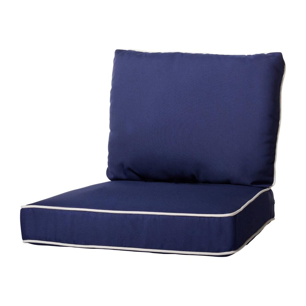 Quality Outdoor Living All Weather Deep Seating Patio Chair Seat and Back Cushion Set 23-Inch by 26-Inch Navy 