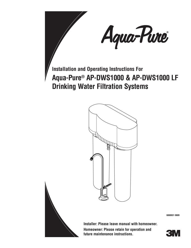 3M Aqua-pure Under Sink Water Filtration System Model Ap-dws1000 for sale online 