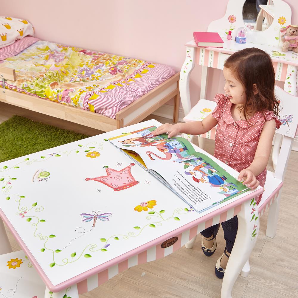 Fantasy Fields Princess & Frog themed Kids Wooden 2 Chairs Set Child Friendly Water-based Paint Table Sold Seperately | Hand Crafted & Hand Painted Details