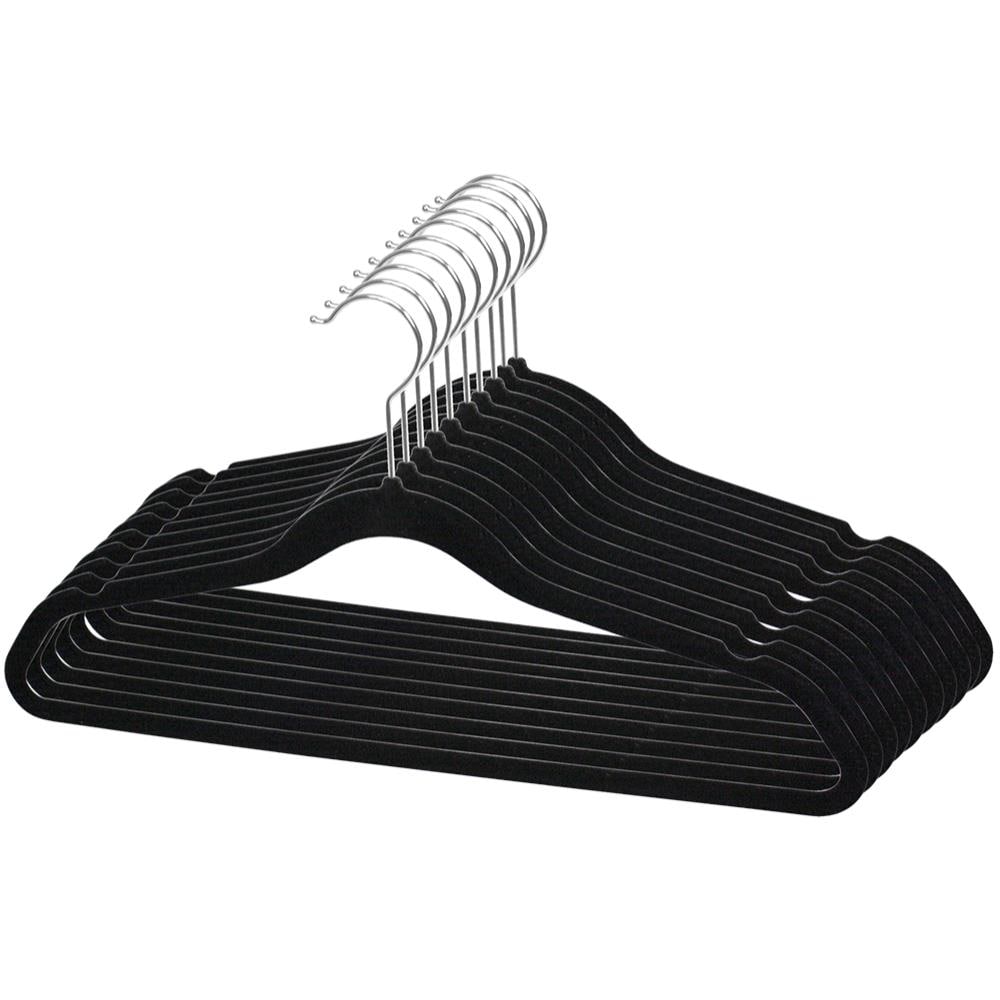 Pack of 30 Black/Rose Gold Basics Velvet Non-Slip Suit Clothes Hangers 