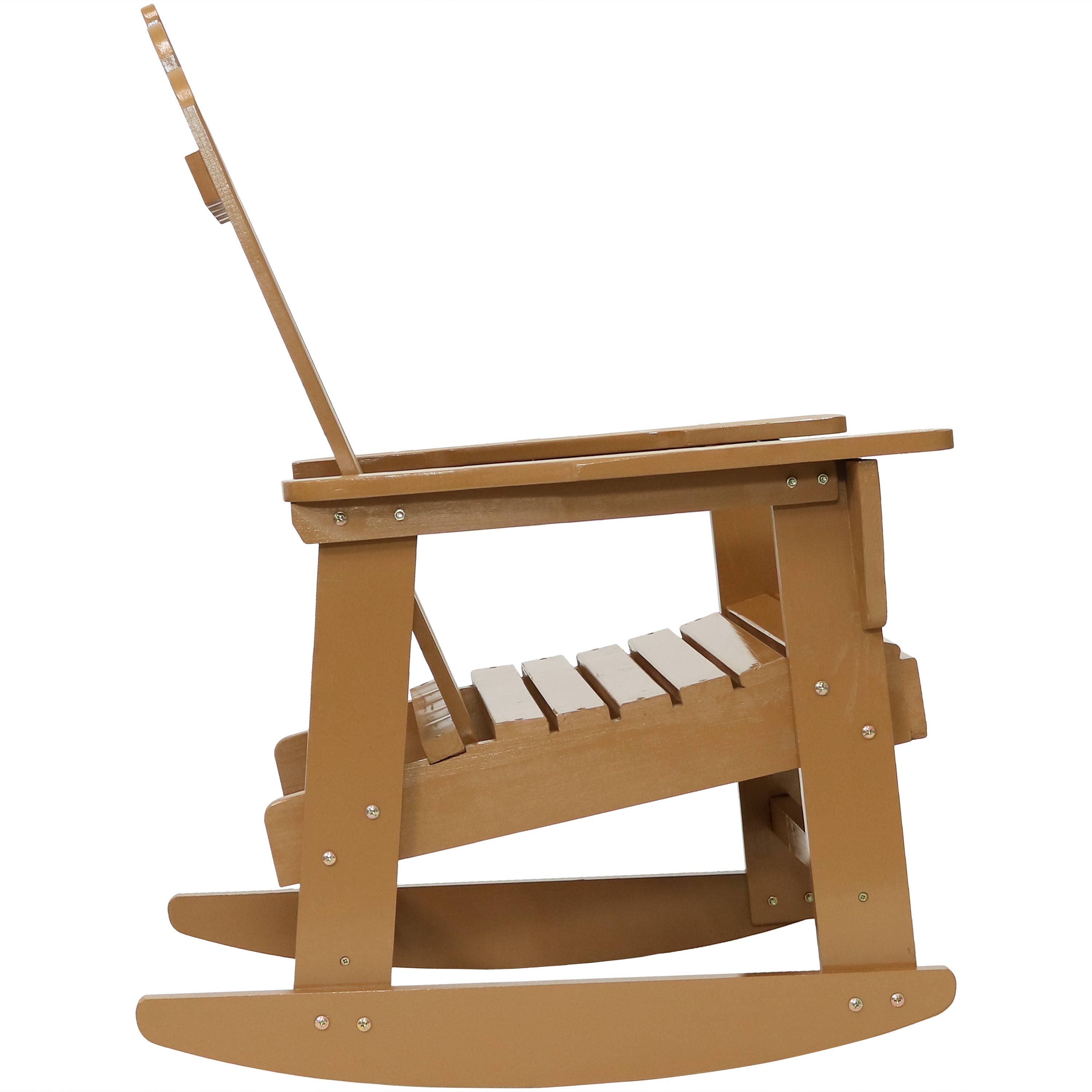 250-Pound Capacity Sunnydaze Classic Wooden Adirondack Rocking Chair with Cedar Finish
