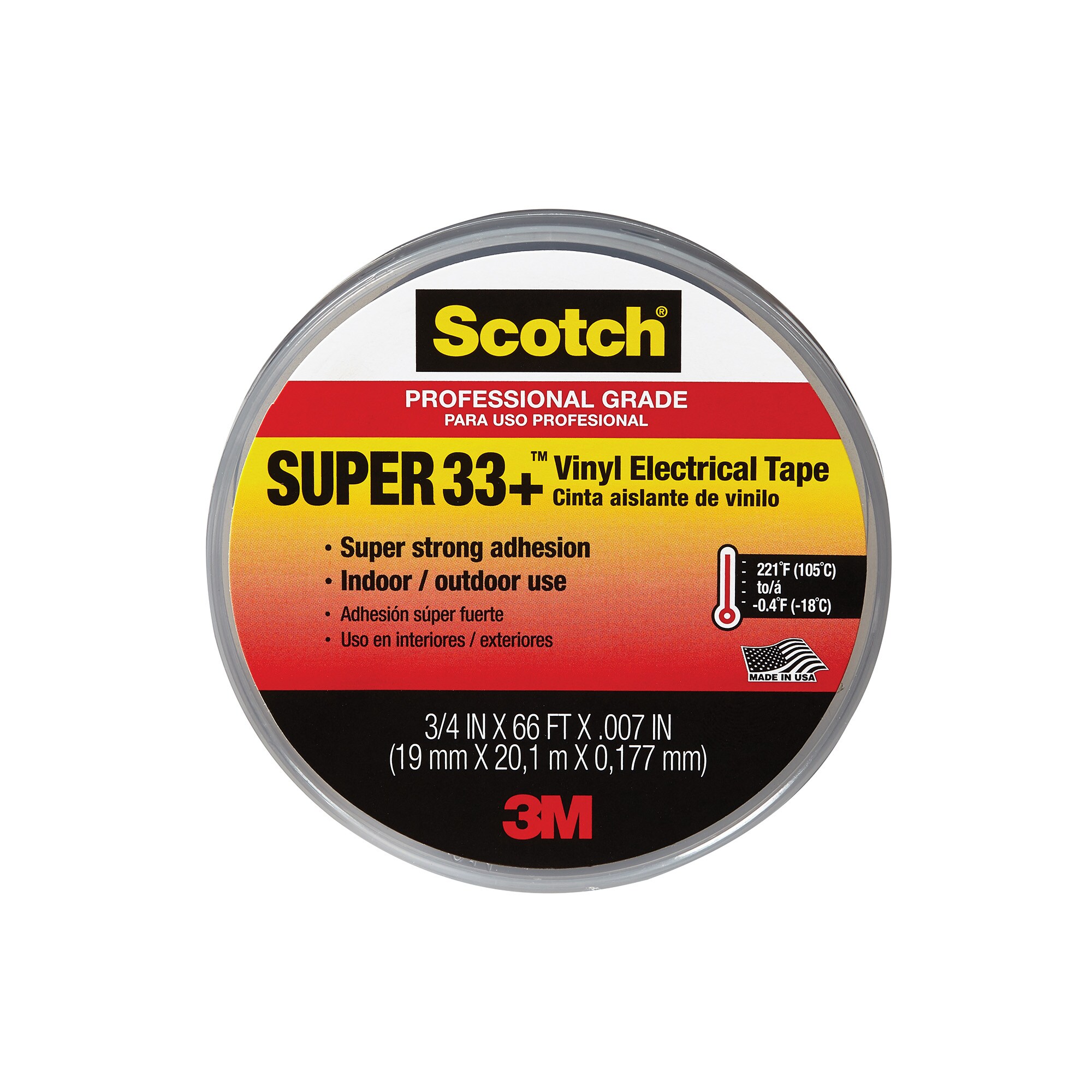 3/4 in x 66 ft Vinyl Electrical Tape 12pk Scotch Super 33 