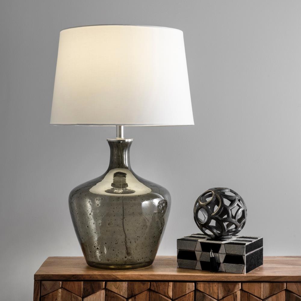 nuLOOM Gray 3-Way Table Lamp with Fabric Shade