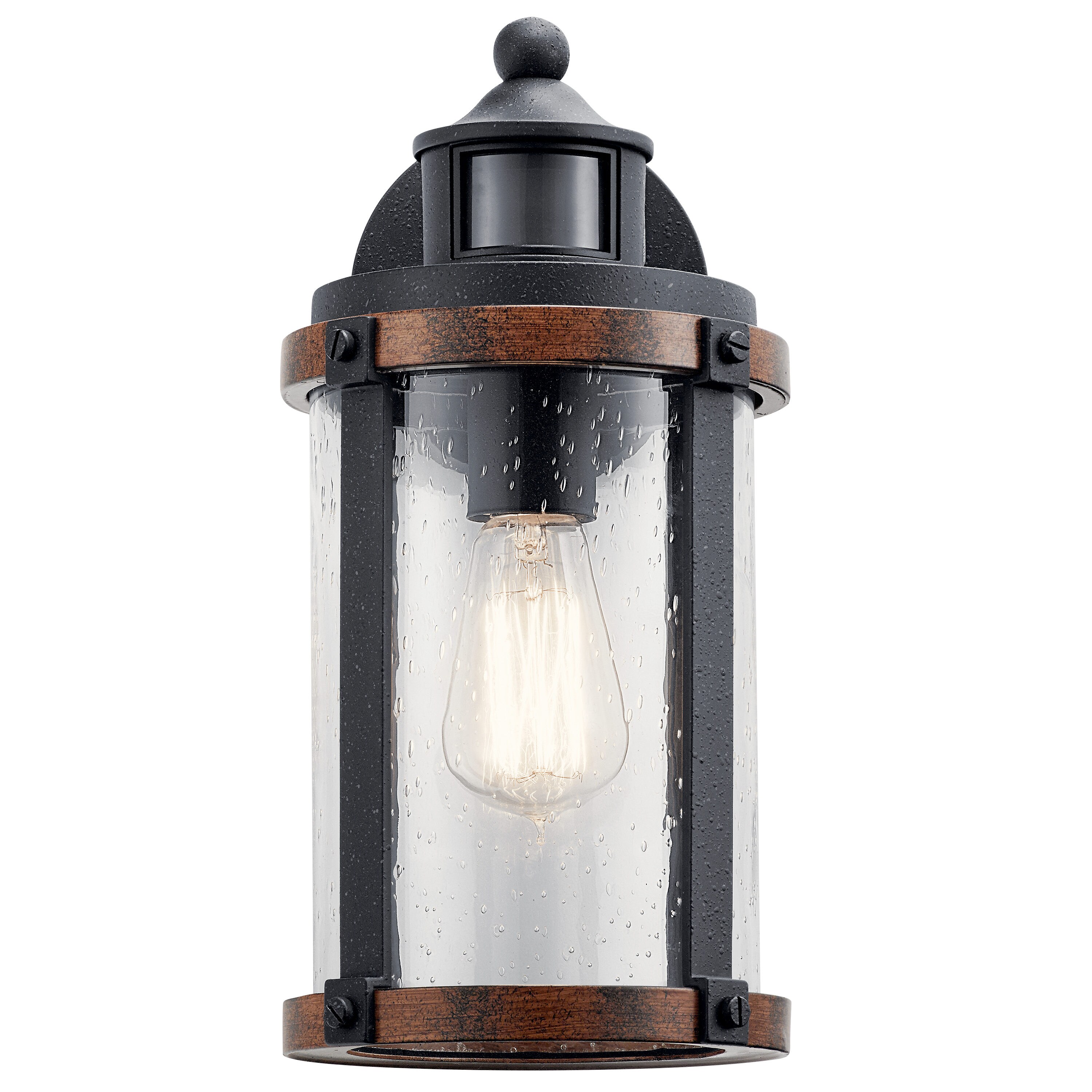 Kichler Barrington 1 Light 1325 In Distressed Black And Wood Tone