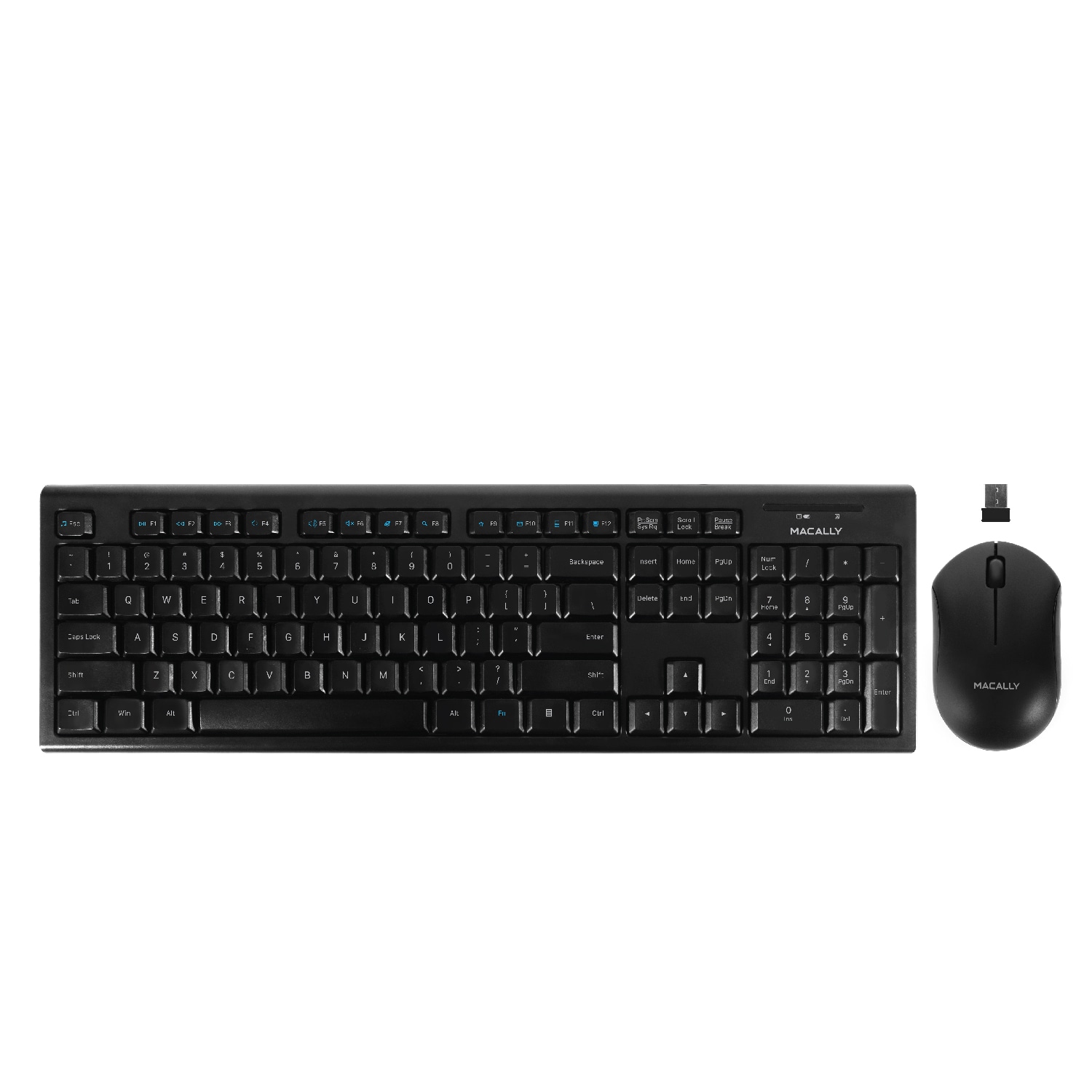 Combo Wireless Keyboard SLIM And Mouse With Wrist Support Cordless Black Set New 