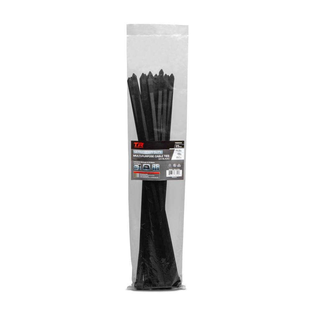 Zip Ties Heavy Duty 22 Inch Strong Large UV Resistant Black Cable Zip Ties 50 pack Environmentally friendly Industrial quality Uses 4 latches with 160 Pounds Tensile Strength