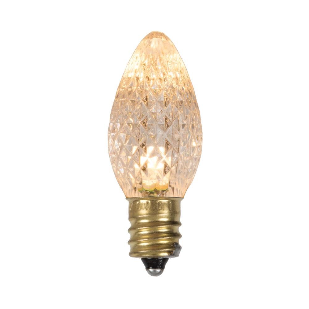 Warm White C7 Bulb Faceted Finish Warm White C7 LED Bulb Dimmable 