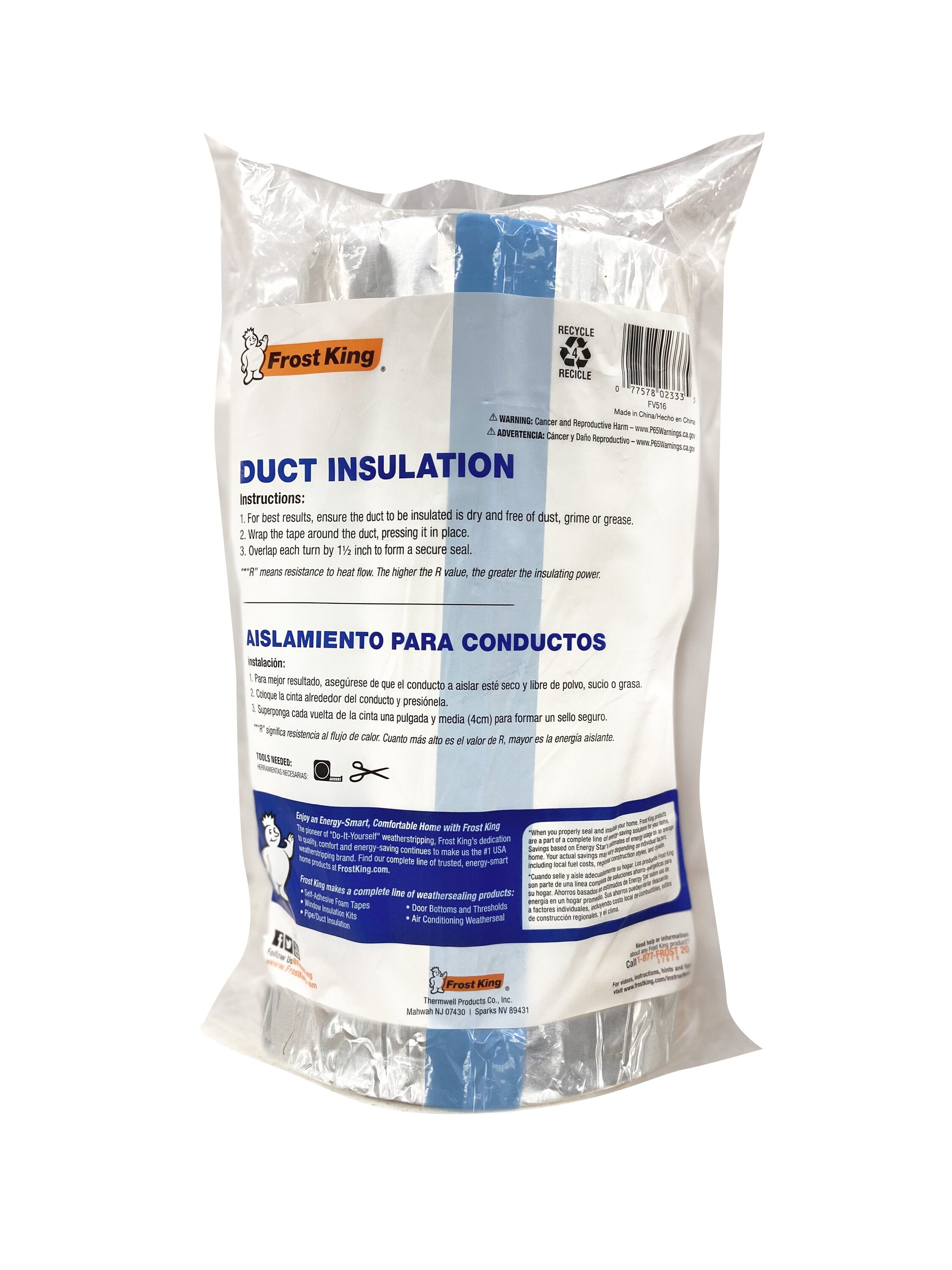 Frost King FV516 Duct Insulation & Tape White for sale online 