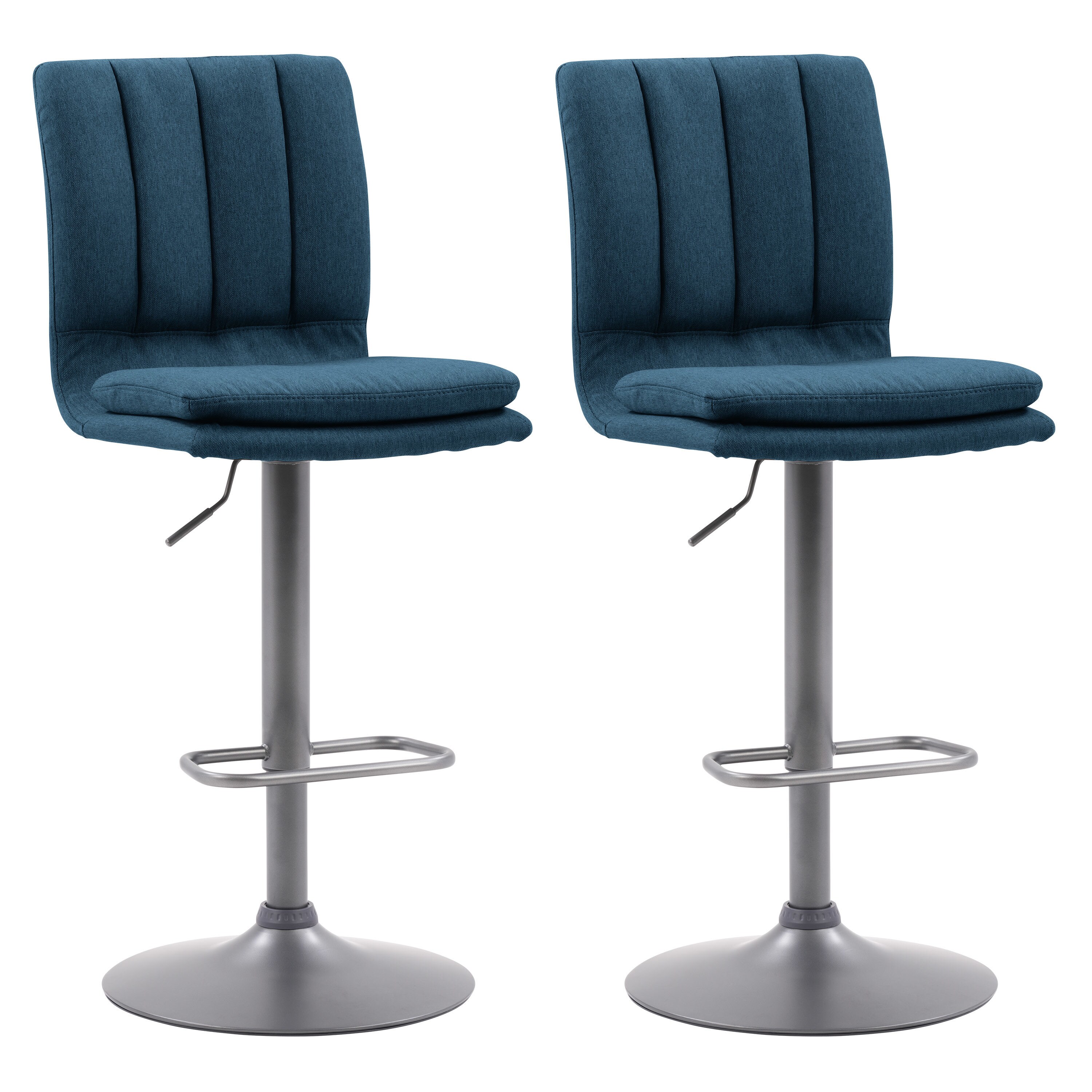 blue fabric bar stool