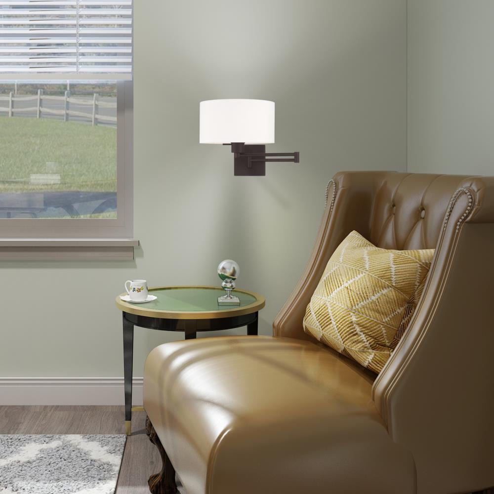 Livex Lighting 1 Light Bronze Swing Arm Wall Lamp in the Wall 