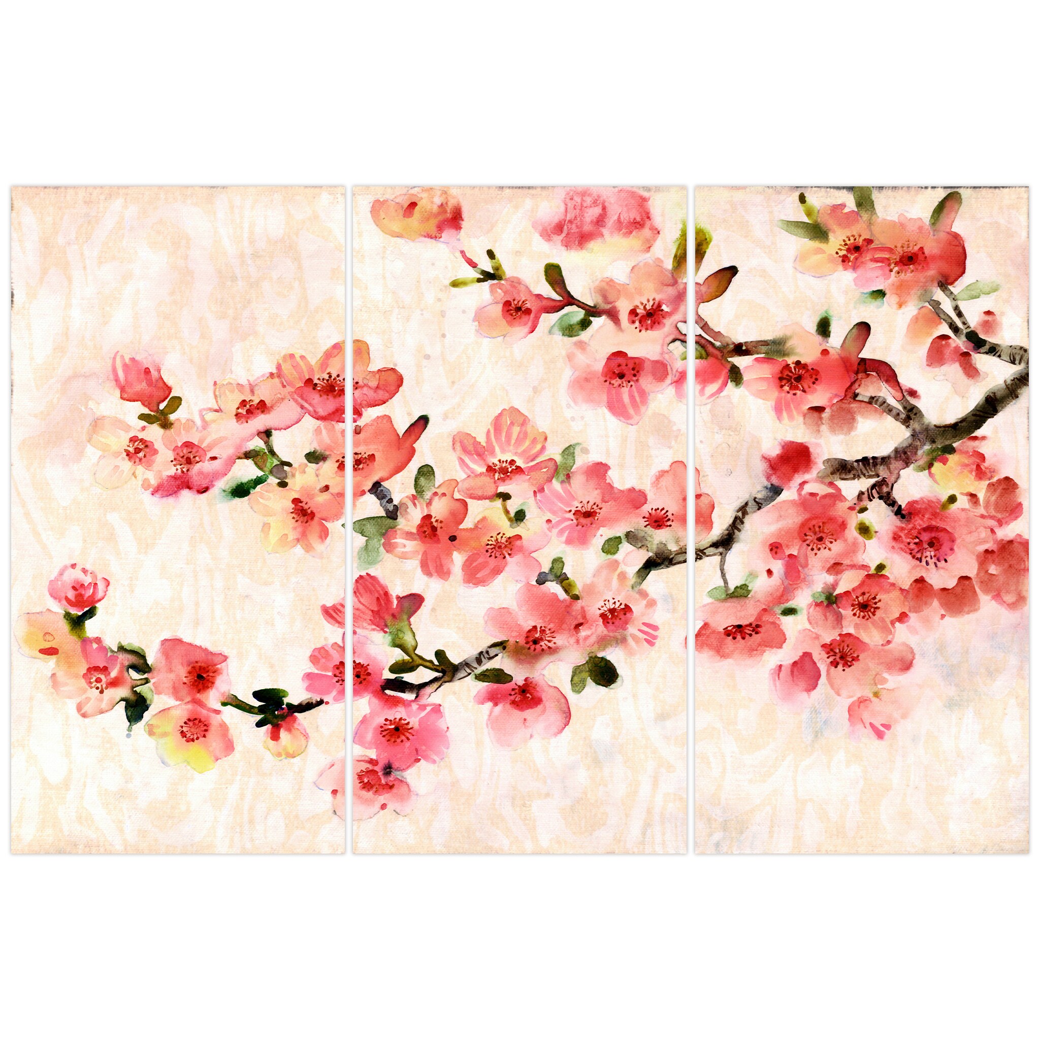 Empire Art Direct 72-in H x 108-in W Floral Glass Print in the 