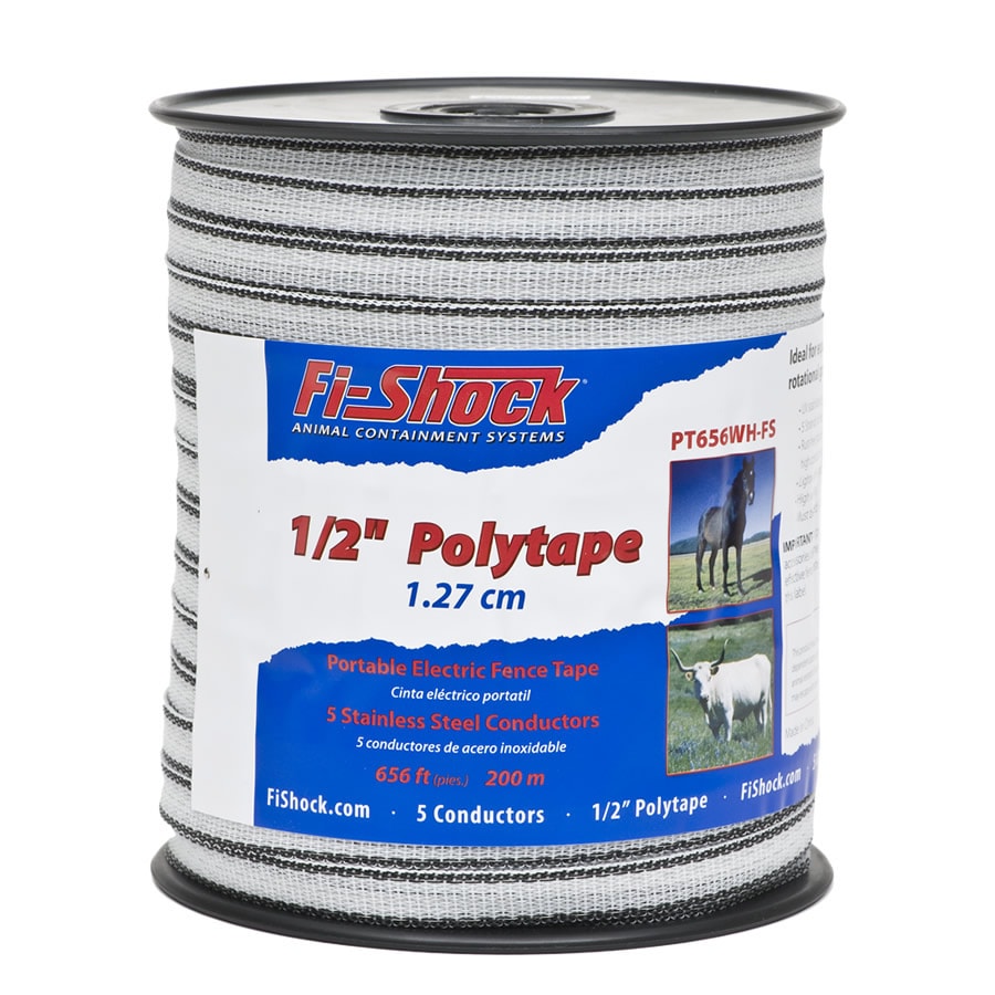 SGT KNOTS High Visibility Electric Fence Poly Tape 1 x 656ft, 4 Spools - White Long Lasting 8 Stainless Steel Conductors 