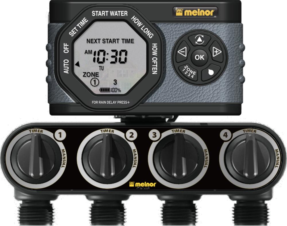 Melnor 4 Zone 6 Cycle Electronic Water Timer Large LCD Screen for sale online 