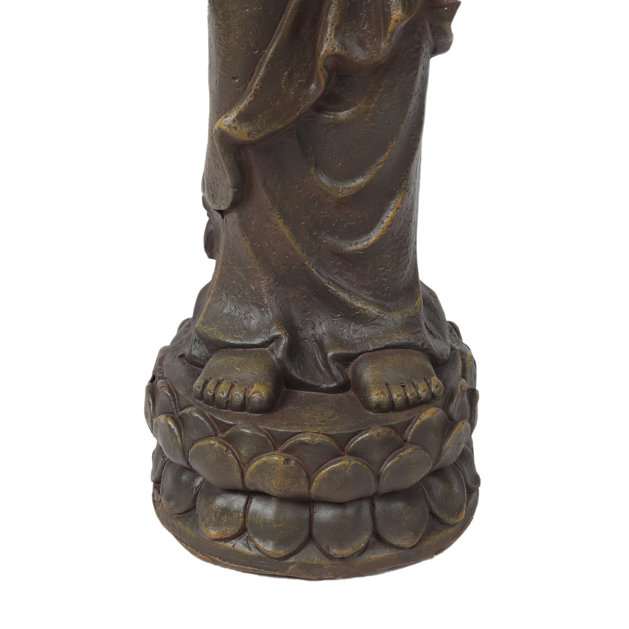 Luxen Home Brown MgO Enlightened Standing Buddha Garden Statue