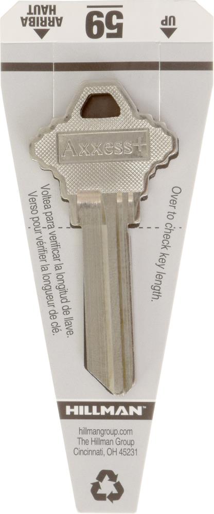 Pack of 10 Hillman 84958 Brass Nickel CP-2 Universal Single Sided Blank Key 