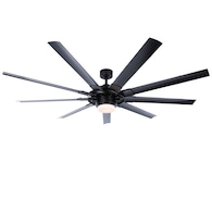 Slinger v2 72-in Matte Black Color-changing LED Indoor/Outdoor Ceiling Fan with Light Remote (9-Blade)
