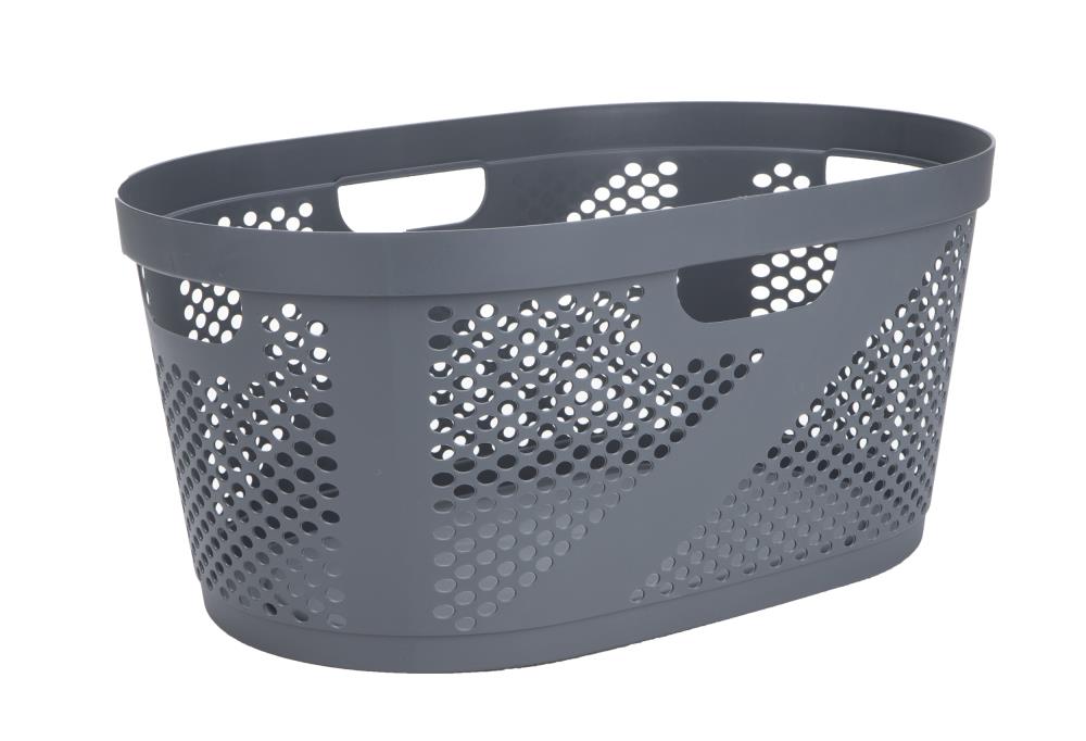 Mind Reader 40 Liter Slim Closet Laundry Basket Hamper with Cutout Handles Brown 