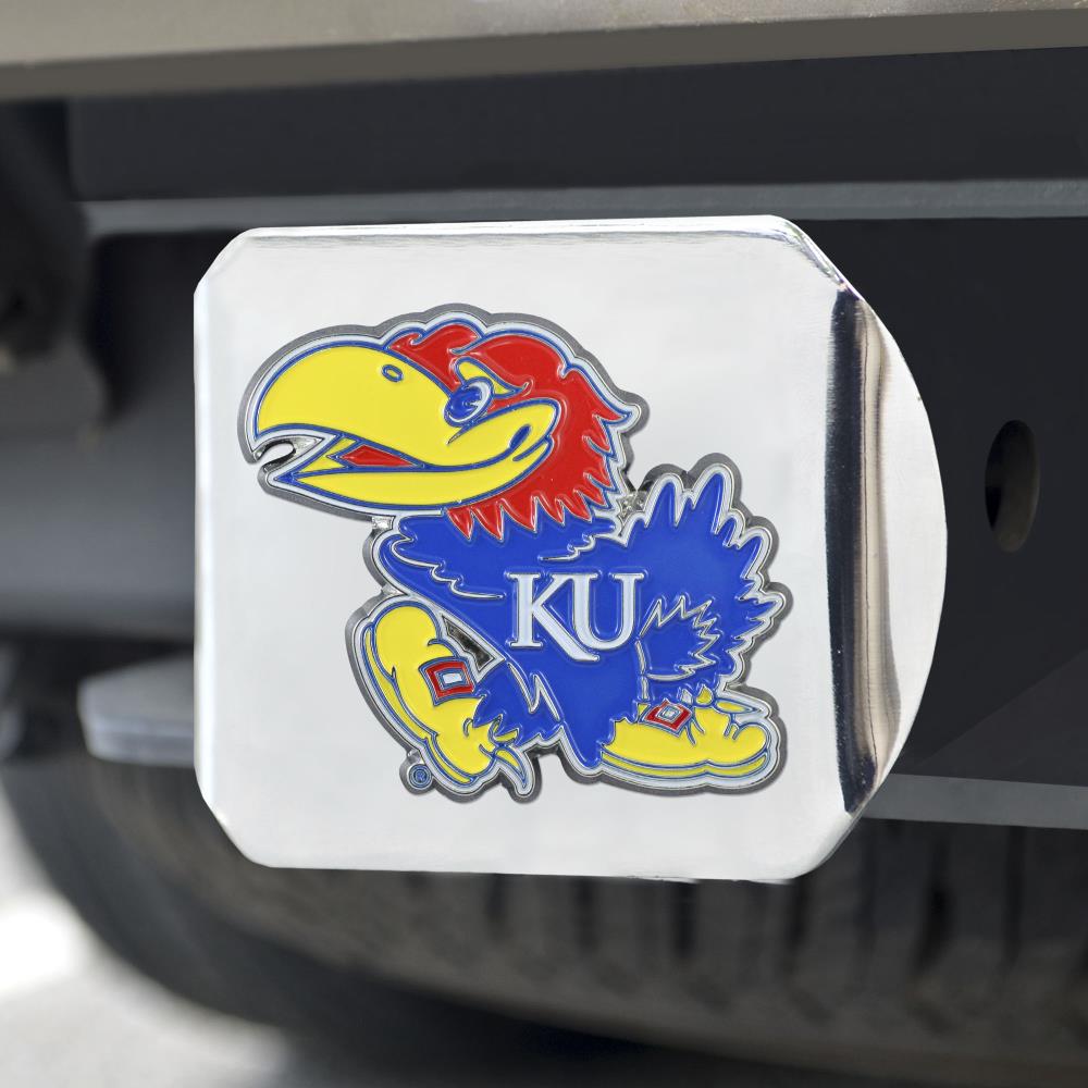 2-4 Day Fanmats NCAA Kansas Jayhawks Color 3D Chrome Metal Hitch Cover Del 