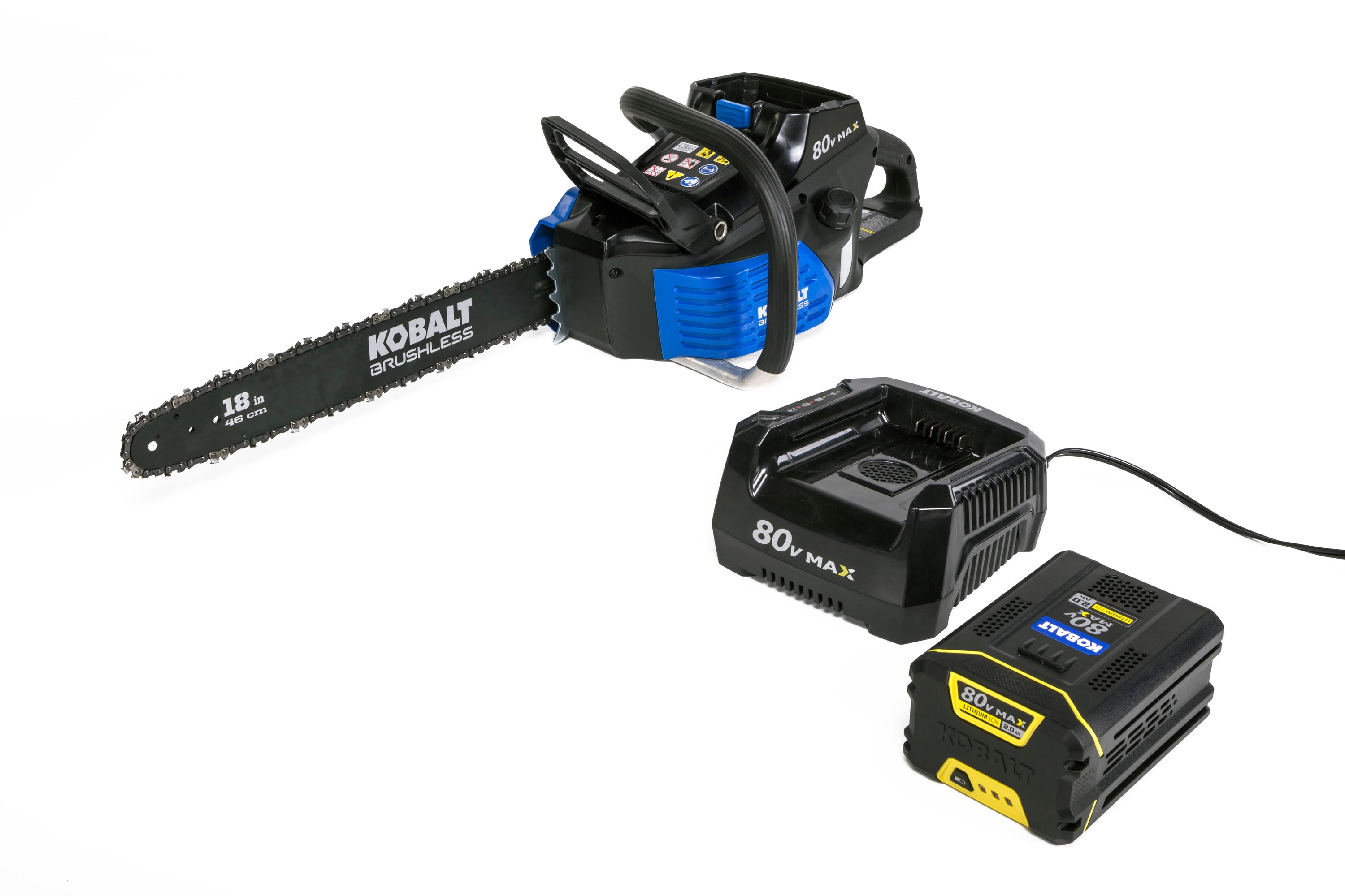 Chainsaw Only, Battery/Charger Not Included Kobalt 80-volt Lithium Ion 18-in Brushless Cordless Electric Chainsaw