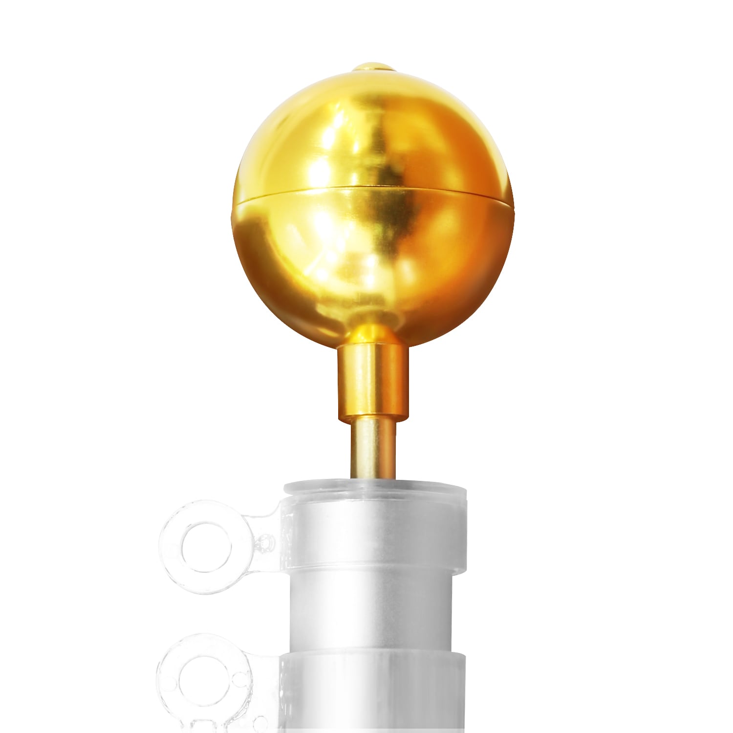 3"INCH GOLD ANODIZED ALUMINUM FLAGPOLE BALL ORNAMENT FLAG FINIAL POLE TOPPER