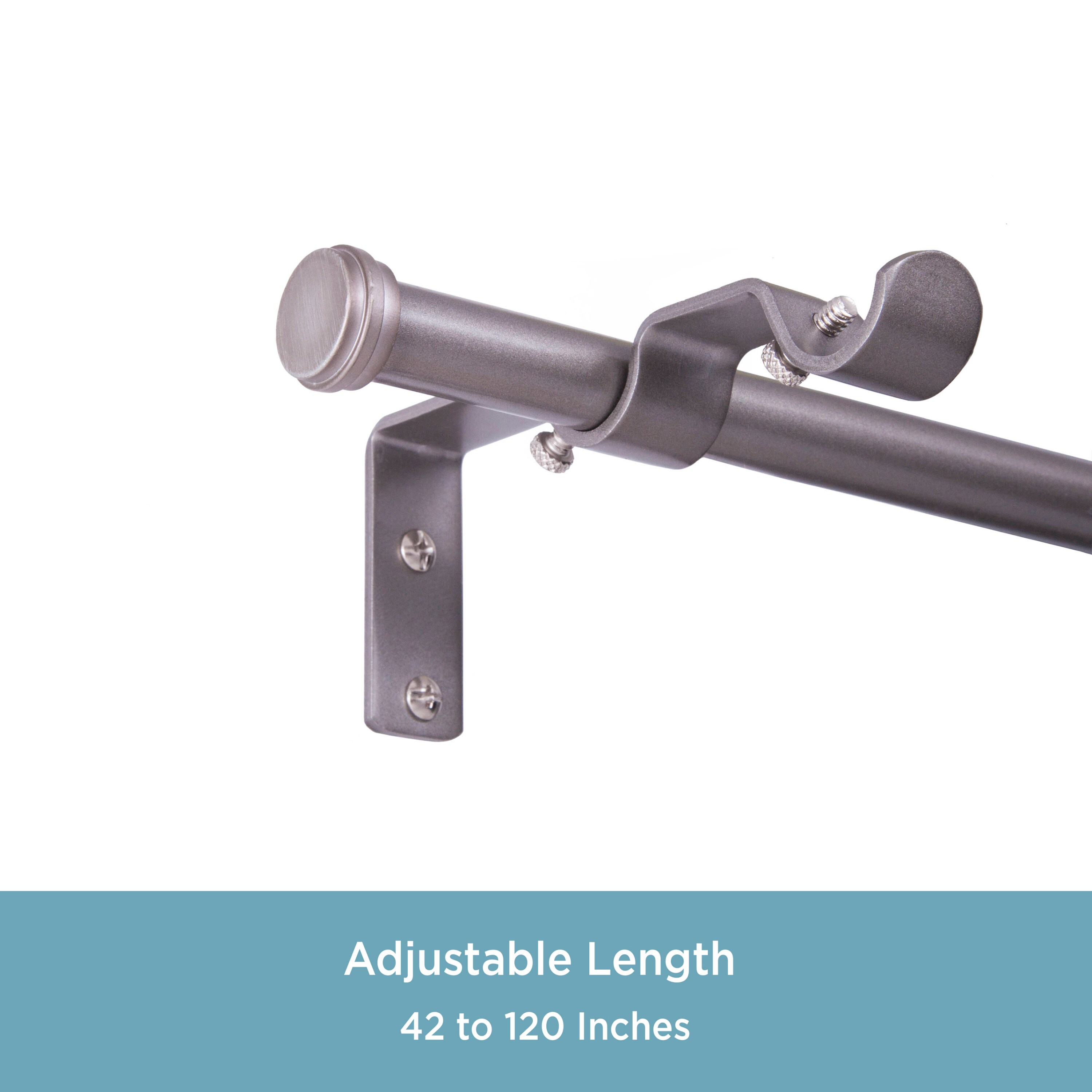 Also known as - Double Drapery TEJATAN Double Curtain Rod Brackets 4 Silver 