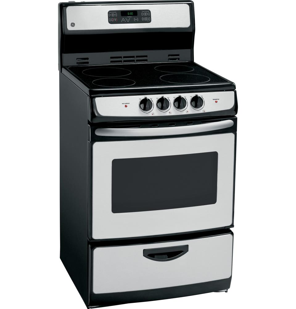 GE 24in Smooth Surface 4 Elements 3cu ft SelfCleaning Freestanding