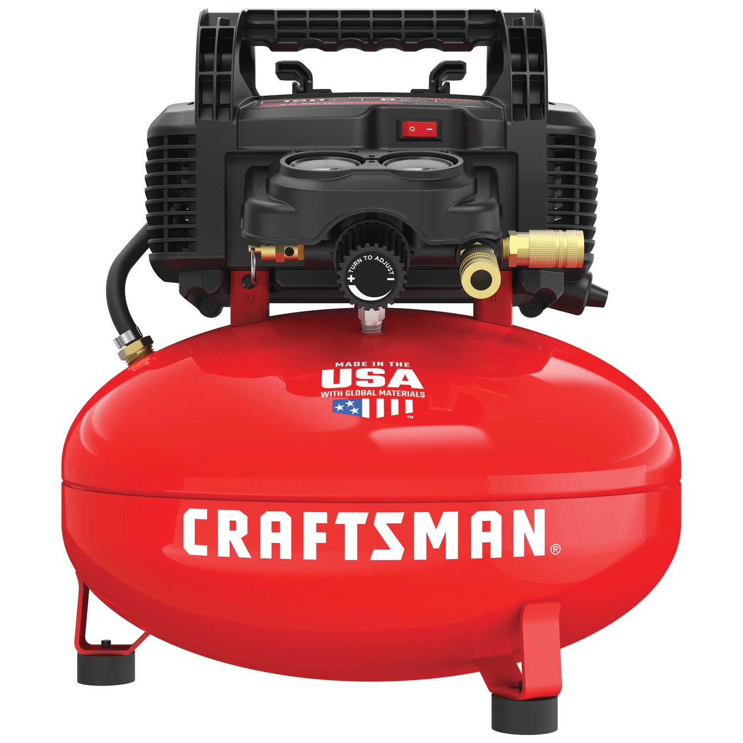 CRAFTSMAN 6-Gallons Single Stage Portable Corded Electric Pancake Air Compressor with Accessories