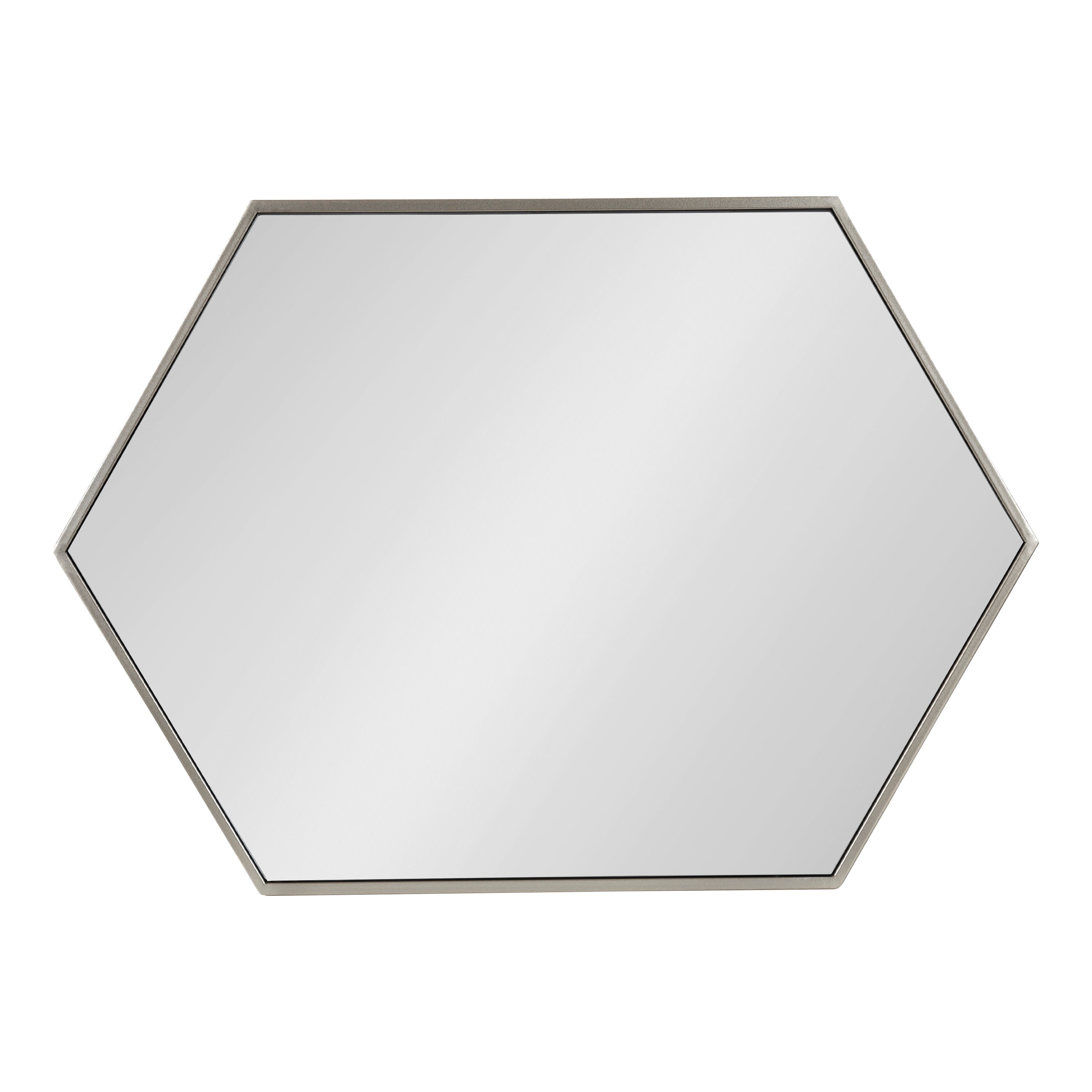 Kate and Laurel McNeer 21.85-in W x 31.1-in H Hexagon Silver Framed Wall Mirror